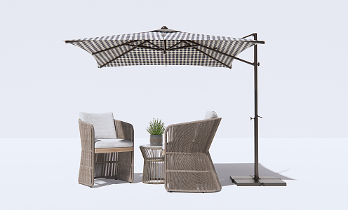 Modern Outdoor Table and Chair Outdoor Leisure Table and Chair 3d model