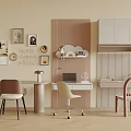 Modern Children's Desk and Chair Hanging Painting 3d model