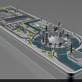 Modern Commercial Equipment Layout In Industrial Zone With Buildings Facilities And Green Spaces
