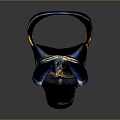Blue Donkey Head Mask With Golden Accents And Brown Ears For Costume Fashion