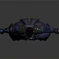 Futuristic Game and Movie Character in Tech Inspired Long Gray Coat With Blue Glowing Elements