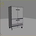Modern Stainless Steel Kitchen Appliance Cabinet With Double Doors And Wheels