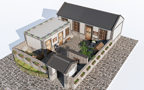 Chinese-style residential house residential building rural residential house self-built house 3d model