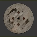 Vintage Wooden Spool Design With Natural Wood Grain And Metal Nails