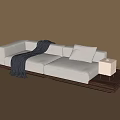 Modern double sofa in-line sofa 3d model
