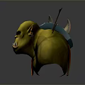 Game Movie Character Yellow Horned Warrior With Red Shield And Arrows
