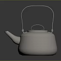 Sleek Modern Stainless Steel Tea Kettle with Handle and Spout on Black Reflective Surface
