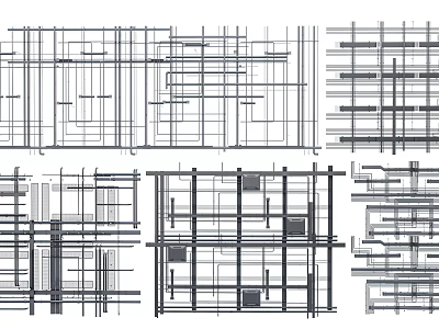 Ceiling Design Architectural Framework With Structural Lines And Layout Patterns 3d model