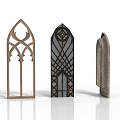 Decorative Gothic Style Window Frames For Home Decor With Various Designs 3d model