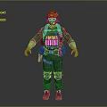 Tactical Character 3D Model With Military Gear Helmet Vest And Knee Pads