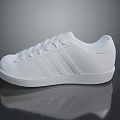 White Casual Sneakers With Laces And Striped Design For Daily Wear
