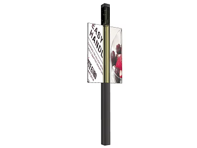 Outdoor Light Pole With Farm Fresh Advertising Sign Displaying Red Berries 3d model