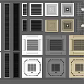 Multiple Air Conditioner Vent Designs In Various Shapes And Colors