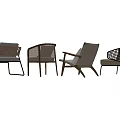 Various Stylish Outdoor Chairs with Wicker Wooden Frames and Comfortable Cushions