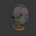 Retro Vintage Electric Table Fan With Classic Metal Grill And Antique Design