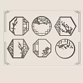 New Chinese Style Pattern Window Carved Combination 3d model