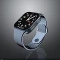 Modern Smart Watch With Light Blue Strap And Square Digital
