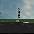 Different Road Ramps For Vehicle Testing With Safety Stripes Guide Flags And Logos