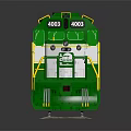 Green Kentucky Indiana Railroad Locomotive 4003 With Yellow Accents On Railroad Tracks