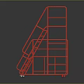 Industrial Blue And Red Scaffolding Design With Platforms Ladders And Sizes