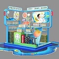 Tea π Promotional Booth Display With Fruit Decor And Product Shelves