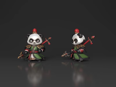 Three Kingdoms Panda General Kung Fu Panda Ninja Guan Yu Panda Cartoon Panda Cartoon Animal Cartoon Material 3d model