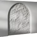 Minimalist White Textured Wall With Arched Design And Natural Rough Texture