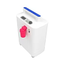 White Oxygen Concentrator With Blue Top Pink Outlet Control Panel And Wheels 3d model