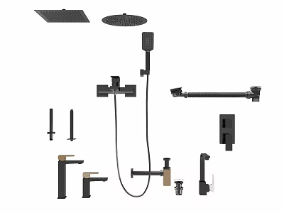 Modern shower bathroom hardware 3d model