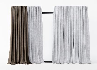 modern curtain gauze curtain 3d model