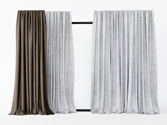 modern curtain gauze curtain 3d model