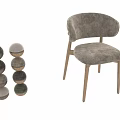 Single Accent Chair with Curved Back Soft Fabric Cushion and Wooden Legs Multiple Color Options