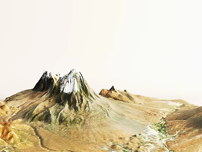 Detailed Micro Terrain Model With Mountainous Hills Colorful Textures And Vegetation 3d model