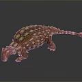 Ankylosaurus Prehistoric Reptile With Orange Red Body And Yellow Bony Plates
