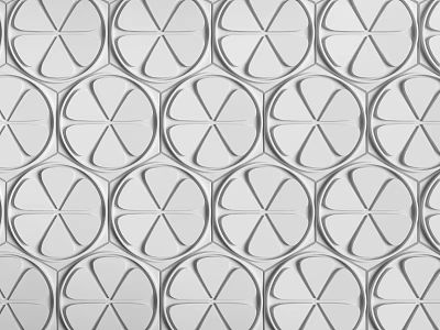 Modern Geometric Wall Decor With Silver Gray Hexagonal Circular Tile Pattern 3d model