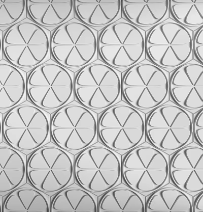 Modern Geometric Wall Decor With Silver Gray Hexagonal Circular Tile Pattern 3d model Modern Geometric Wall Decor With Silver Gray Hexagonal Circular Tile Pattern 3d model