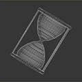 Modern 3D Hourglass Household Item With Wireframe Structure And Transparent Sand