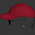 Red Cap and Black Sunglasses on Black Head Model Essential Daily Accessories