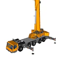 Yellow Mobile Crane Functional Vehicle With Extended Boom And Heavy Duty Chassis