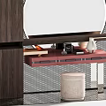 Dressing table makeup stool mirror stool 3d model