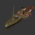 Vintage Warship Model With Classic Design Details