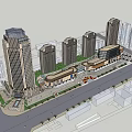 Modern High Rise Office Buildings With Urban Architecture And Landscaped Surroundings