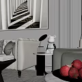 Table Lamp In Elegant Modern Living Room With Sofa Artwork And Decorative Elements