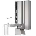 Modern Table and Chair Combination Book Chair Office Table Shelf 3d model