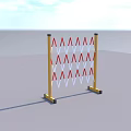 Yellow Post Temporary Safety Fence With Red And White Warning Stripes