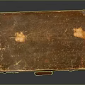 Vintage Brown Suitcase With Worn Texture And Metal Clasps Leather Handle