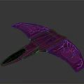 Futuristic Purple Winged Spacecraft With Glowing Patterns For Cosmic Exploration