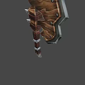Rugged Wooden Battle Axe With Leather Handle Straps And Metal Spikes Weapon