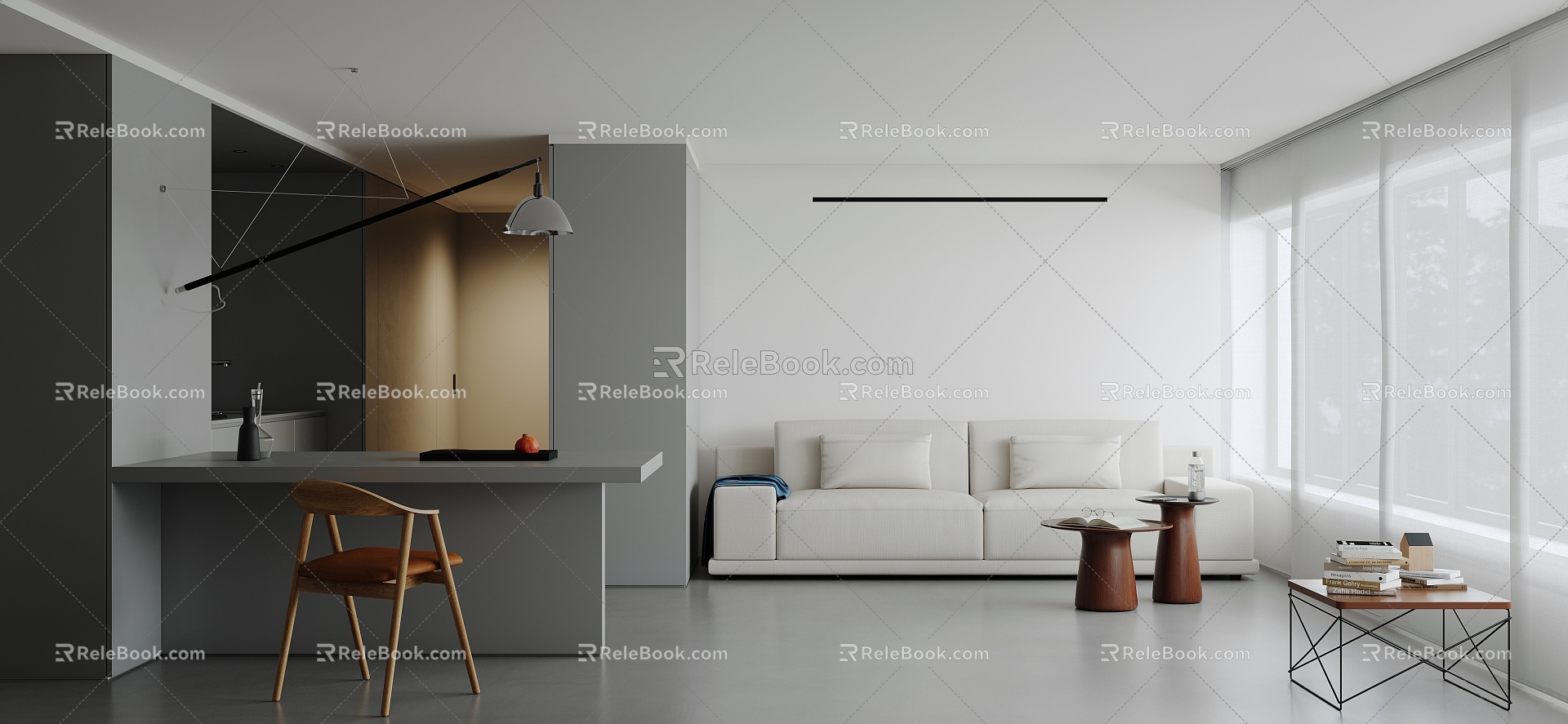 Gray Apartment Modern Apartment 3d model