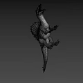 Realistic Spinosaurus Dinosaur With Open Mouth And Sailback Scaly Skin